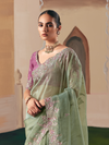 Sage Green Organza Silk Saree