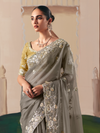 Grey Organza Silk Saree