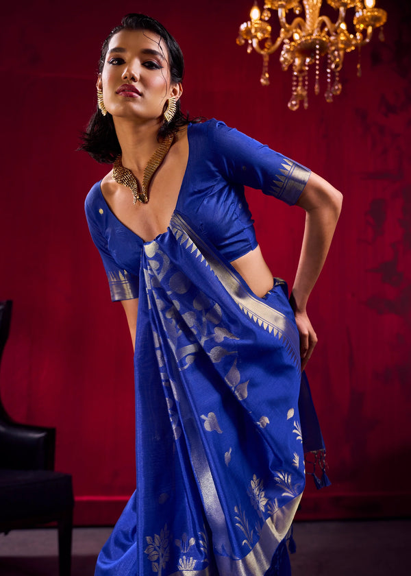 Royal Blue Banarasi Silk Saree