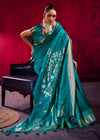 Peacock Teal Banarasi Silk Saree