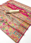 Sand Beige Kashmiri Jamawar Silk Saree