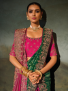 Rani Pink Embroidered Designer Tissue Silk Saree