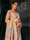 Rose Gold Embroidered Designer Tissue Silk Saree