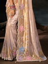 Rose Gold Embroidered Designer Tissue Silk Saree