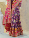 Royal Purple Patola Silk Saree With Contrast Blouse