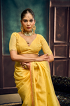 Sunshine Yellow Banarasi Cotton Silk Saree