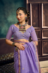 Lavender Banarasi Cotton Silk Saree