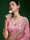 Baby Pink Banarasi Tissue Silk Saree
