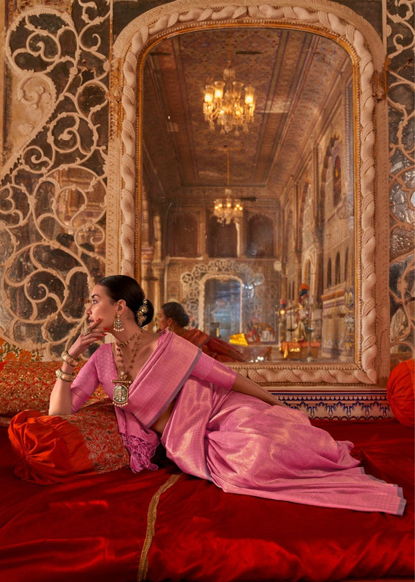 Baby Pink Kanjivaram Silk Saree