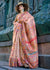 Baby Pink Kashmiri Jamawar Organza Silk Saree