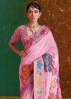 Baby Pink Kashmiri Kani Jamawar Cotton Saree