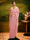 Baby Pink Organza Designer Saree