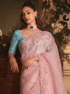 Baby Pink Organza Silk Saree