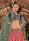 Banarasi Lehenga Choli in Olive Green and Multicolor