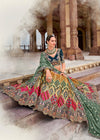 Banarasi Lehenga Choli in Olive Green and Multicolor
