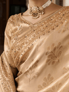 Beige Gold Banarasi Tissue Silk Saree