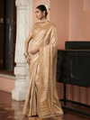 Beige Gold Banarasi Tissue Silk Saree