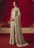 Beige Gold Designer Silk Saree with Contrast Blouse