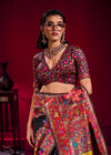 Black Kashmiri Pashmina Silk Saree