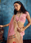 Blush Pink Paithani Tissue Silk Saree