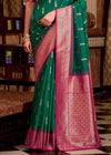 Bottle Green Banarasi Silk Saree