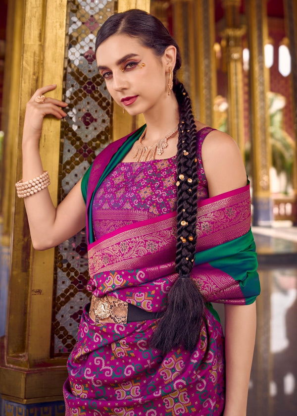 Bottle Green Banarasi Silk Saree