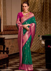 Bottle Green Banarasi Silk Saree