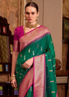 Bottle Green Banarasi Silk Saree