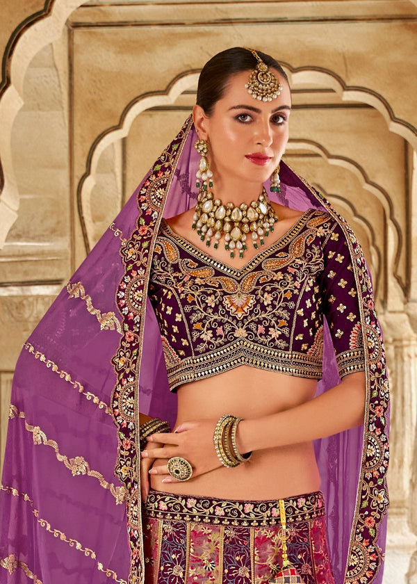 Bridal Purple Banarasi Lehenga Choli