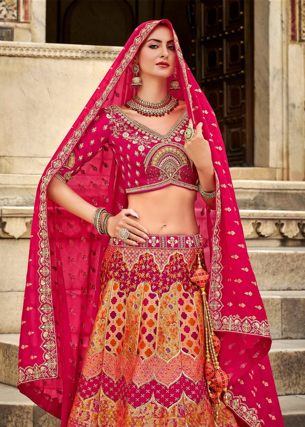 Bridal Rani Pink Banarasi Lehenga Choli