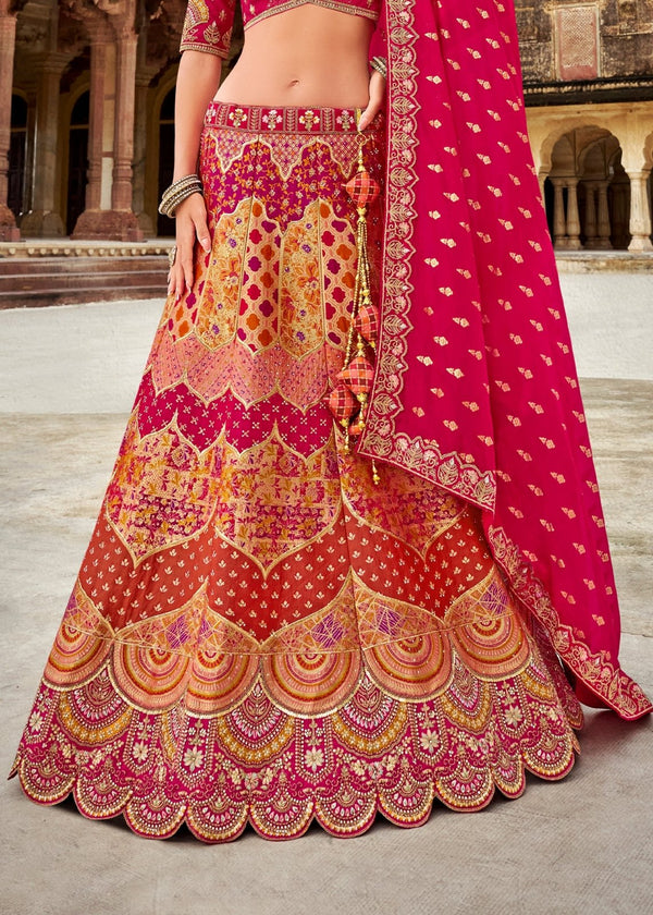 Bridal Rani Pink Banarasi Lehenga Choli