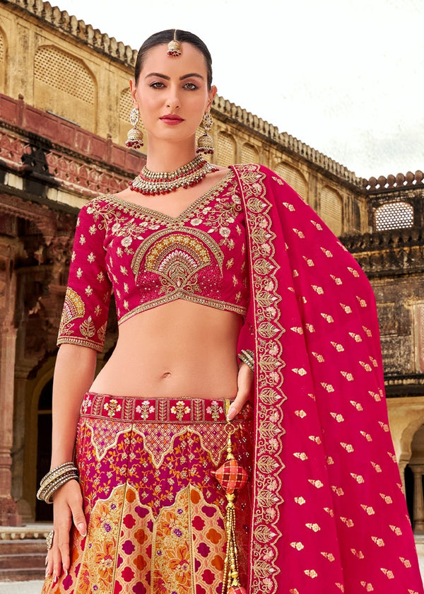 Bridal Rani Pink Banarasi Lehenga Choli