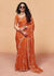 Burnt Orange Organza Silk Designer Saree