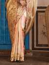 Champagne Gold Embroidered Designer Tissue Silk Saree