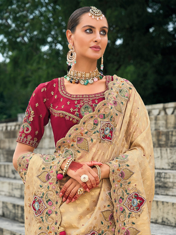 Champagne Gold Kanjivaram Silk Saree