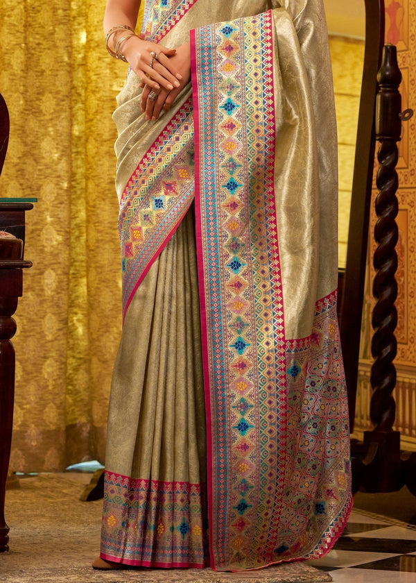 Champagne Gold Kanjivaram Silk Saree