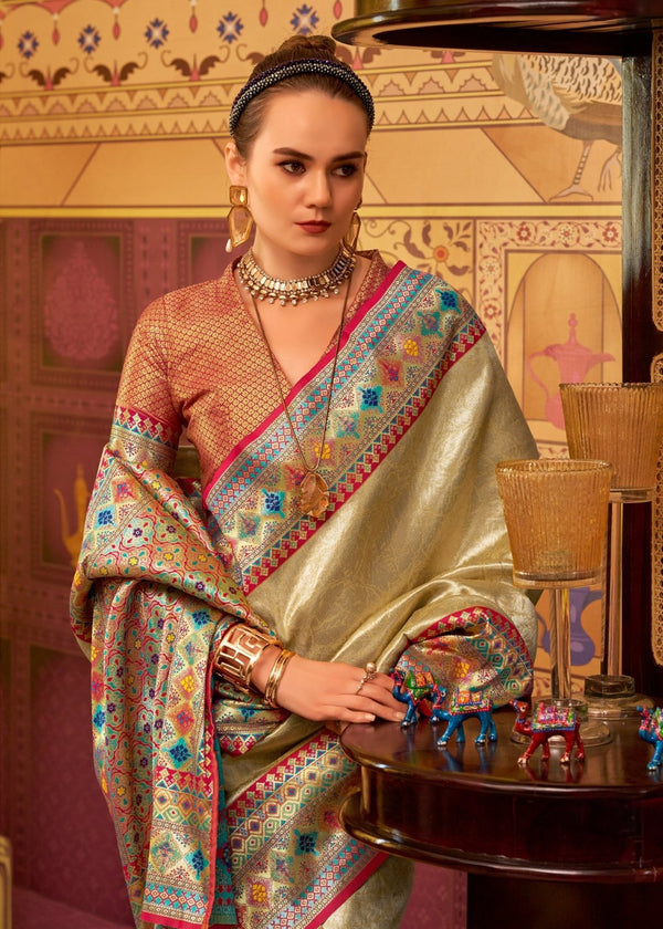 Champagne Gold Kanjivaram Silk Saree
