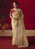 Champagne Ivory Designer Silk Saree with Contrast Blouse