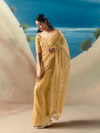 Golden Yellow Designer Organza Silk Saree