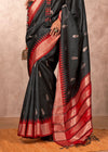 Charcoal Black Kanjivaram Silk Saree