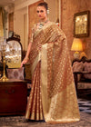 Coffee Gold Banarasi Tissue Silk Saree