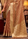 Coffee Gold Banarasi Tissue Silk Saree