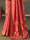 Coral Pink Bandhani Patola Silk Saree