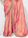Coral Pink Tissue Silk Saree