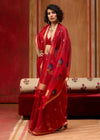 Crimson Red Cotton Silk Saree