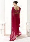 Crimson Red Organza Tissue Silk Saree