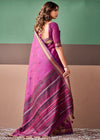 Orchid Purple Woven Designer Cotton Saree
