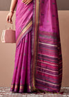 Orchid Purple Woven Designer Cotton Saree