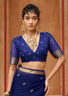 Deep Navy Blue Cotton Silk Saree
