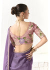 Dusty Lavender Organza Tissue Silk Saree